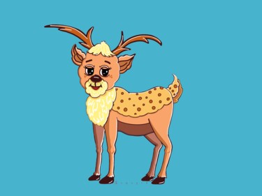 Artes digitais intitulada "Deer Character" por Sosar, Obras de arte originais, Trabalho Digital 2D