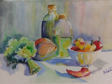 Peinture intitulée "Fruit set" par Sosar, Œuvre d'art originale, Aquarelle