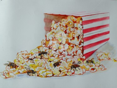 Schilderij getiteld "Popcorns" door Sosokumsiashvili, Origineel Kunstwerk, Acryl