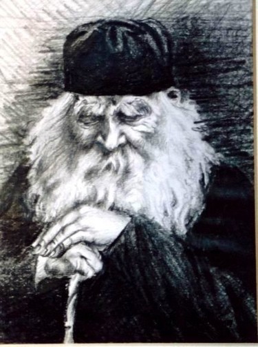 Drawing titled "Old Monk" by Sotirios Panailidis, Original Artwork