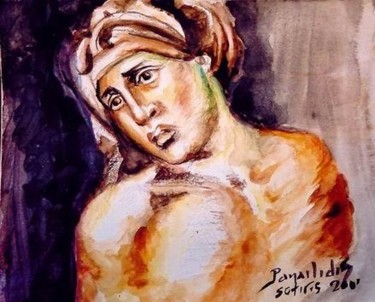 Painting titled "Sadness" by Sotirios Panailidis, Original Artwork