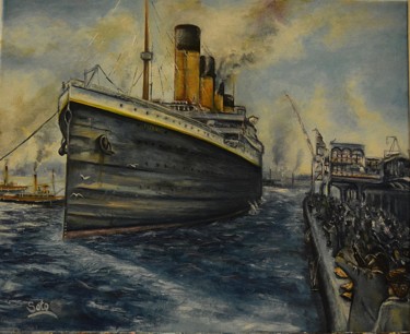 Painting titled "titanic" by Soto Cozar, Original Artwork, Oil