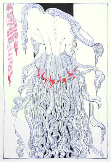 Drawing titled "Hair" by Vladimir Bašić Šoto, Original Artwork, Chalk