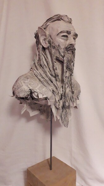 雕塑 标题为“L'elfe noir” 由Philippe Sottile, 原创艺术品, 纸
