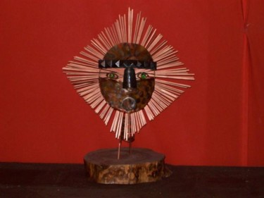 Sculpture titled "Soleil inca" by Soud'Art, Original Artwork, Metals