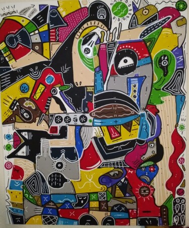 Painting titled "Le voyage" by Soufart, Original Artwork, Acrylic