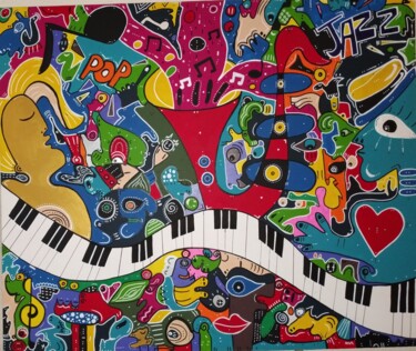 Painting titled "Orchestra" by Soufart, Original Artwork, Acrylic