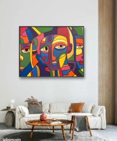 Painting titled "Africana" by Soufart, Original Artwork, Acrylic