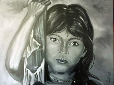 Peinture intitulée "portrait-enfant-war…" par Souffledharmattan, Œuvre d'art originale