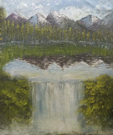 Painting titled "Watefall" by Souhil Fekir, Original Artwork, Oil