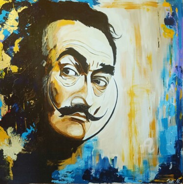 Painting titled "Salvatore" by Souli, Original Artwork, Acrylic Mounted on Wood Stretcher frame