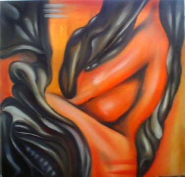 Painting titled "Bound" by Alexandru Lupse, Original Artwork, Oil