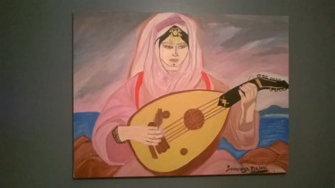 Painting titled "Femme Andalouse" by Soumaya Dlimi, Original Artwork, Oil