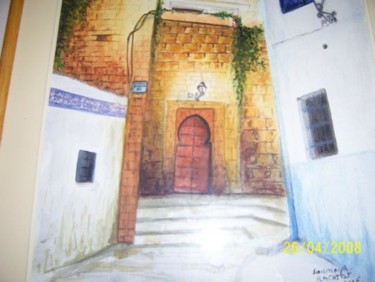 Painting titled "Ruelle" by Soumaya Rachidi, Original Artwork, Watercolor