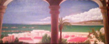 Картина под названием "Veranda -Tanger" - Soumaya Rachidi, Подлинное произведение искусства, Масло