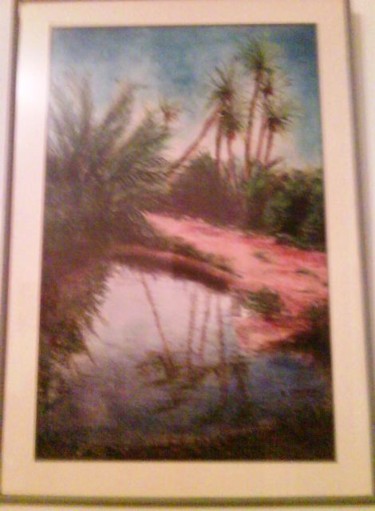 Painting titled "Oasis" by Soumaya Rachidi, Original Artwork, Oil