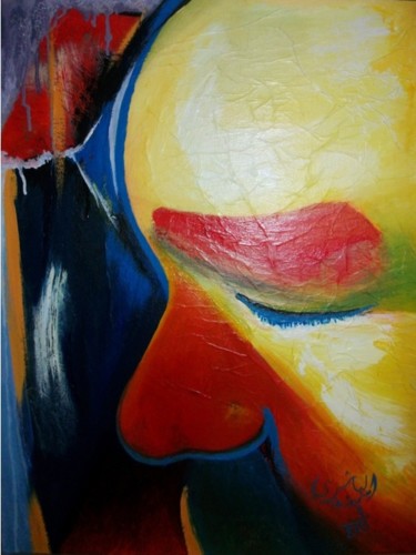 Painting titled "la pensé" by Soumicha Bachiri, Original Artwork