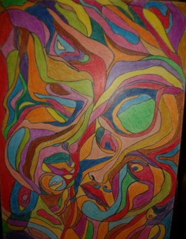 Painting titled "visage" by Soumicha Bachiri, Original Artwork