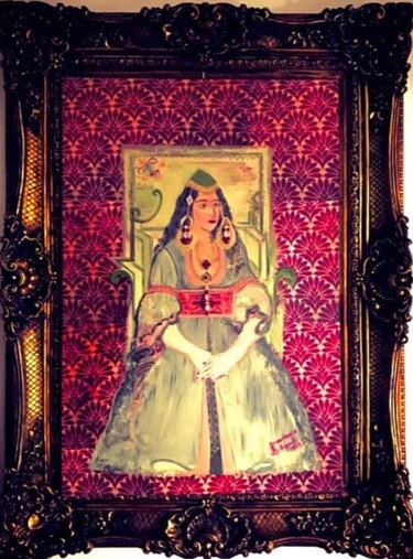 Schilderij getiteld "Femme orientale ama…" door Soundousse Belayachi, Origineel Kunstwerk, Olie