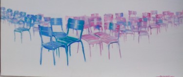 Painting titled "memoire de chaises" by Bernard Soupre, Original Artwork