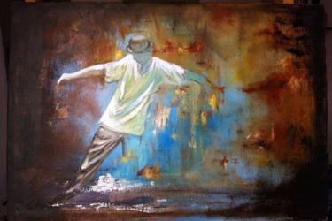 Peinture intitulée "danser sous la pluie" par Katia, Œuvre d'art originale, Huile