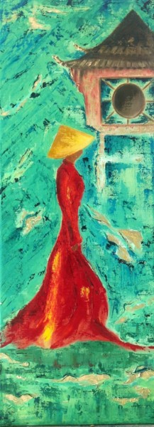 Malerei mit dem Titel "vietnam enchantement" von Katia, Original-Kunstwerk, Öl
