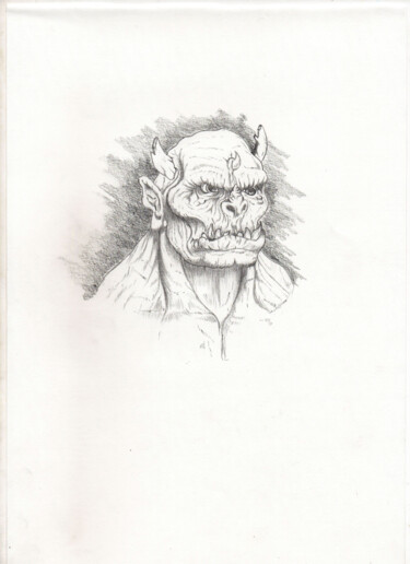 Drawing titled "Monster" by Sourish Nath ______________, Original Artwork, Pencil
