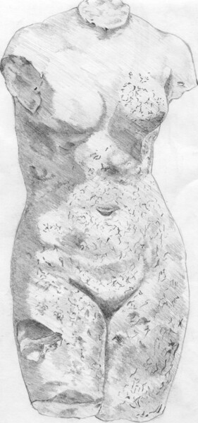 Drawing titled "Sculpture" by Sourish Nath ______________, Original Artwork, Pencil