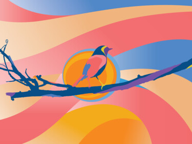 Malerei mit dem Titel "The Bird" von Sourish Nath ______________, Original-Kunstwerk, Digitale Malerei