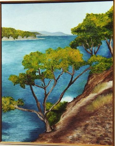 Painting titled "presqu'île de giens" by Marie-Christine Sourris, Original Artwork