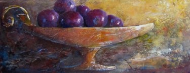 Painting titled "Prunes" by Marie-Claire De Sousa, Original Artwork