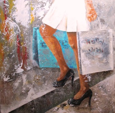 Painting titled "shoping.jpg" by Marie-Claire De Sousa, Original Artwork