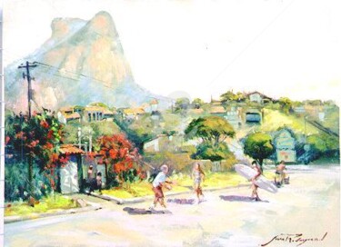 Pintura intitulada "Paisagem Barra da T…" por Sousa Rodrigues, Obras de arte originais, Óleo