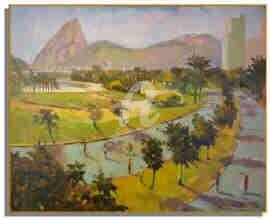 Painting titled "Panorama - Pão de A…" by Sousa Rodrigues, Original Artwork, Oil