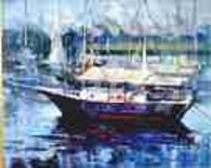 Painting titled "Barco na Marina" by Sousa Rodrigues, Original Artwork, Oil