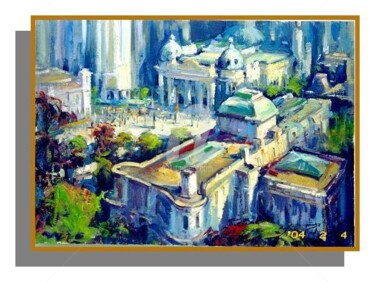 Painting titled "Teatro Municipal  -…" by Sousa Rodrigues, Original Artwork, Oil