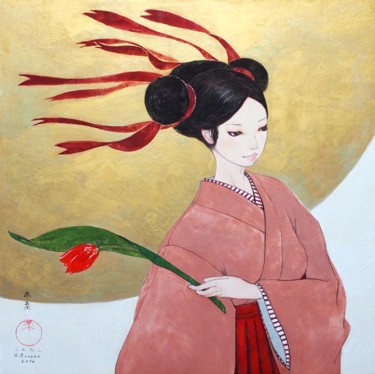 Peinture intitulée "Gekka Ichirin ( Une…" par Souske, Œuvre d'art originale, Autre