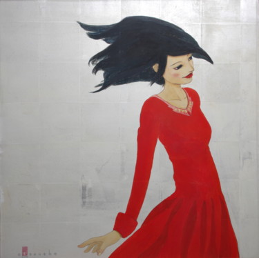 Painting titled "Haru Kaze ( Brise d…" by Souske, Original Artwork, Pigments