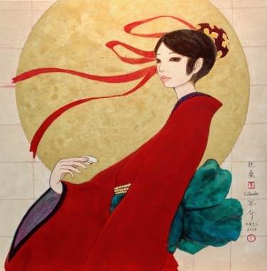 Painting titled "yoi tsuki ( Un peu…" by Souske, Original Artwork, Other