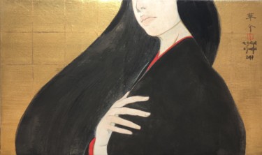 Malerei mit dem Titel "Bijin-Ga (beautiful…" von Souske, Original-Kunstwerk, Pigmente