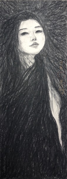 Рисунок под названием "Bijin-Ga ( Belles f…" - Souske, Подлинное произведение искусства, Древесный уголь