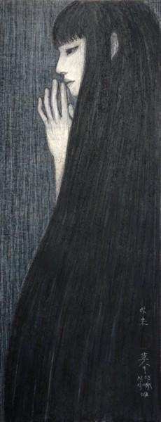 Σχέδιο με τίτλο "Bijin-Ga ( Belles f…" από Souske, Αυθεντικά έργα τέχνης, Κάρβουνο