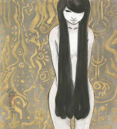Peinture intitulée "Otome ( fille ) ~22…" par Souske, Œuvre d'art originale, Aquarelle