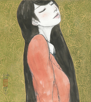 Schilderij getiteld "Otome ( fille ) ~22…" door Souske, Origineel Kunstwerk, Aquarel