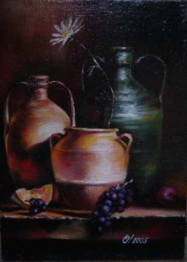 Painting titled "In vino veritas" by Sliozkina Olga, Original Artwork, Oil