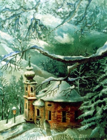 Painting titled "Снег" by Sliozkina Olga, Original Artwork