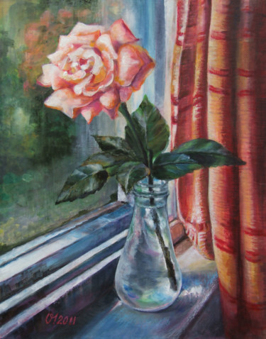 Картина под названием "Дачный рассвет" - Слёзкина Ольга, Подлинное произведение искусства, Масло