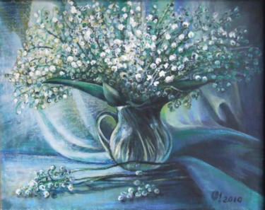 Painting titled "Ландыши" by Sliozkina Olga, Original Artwork, Oil