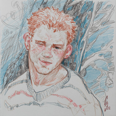 Ginger Zeichnungen mit dem Titel "Ginger" von Sergey Sovkov, Original-Kunstwerk, Conté-Buntstifte