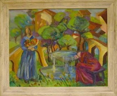 Painting titled "O xardin dos segrel…" by Spacio A, Original Artwork